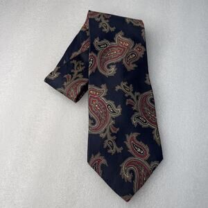 Christian Dior‎ Monsieur Tie Adult 58 x 3.5 Blue Paisley Silk USA Made Men’s
